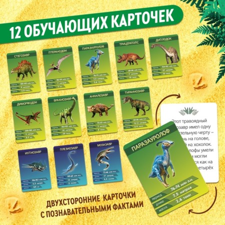 Training puzzle "era of dinosaurs", with cards and stickers-5
