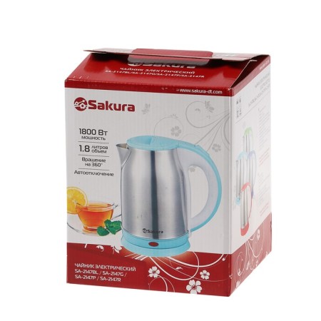 Electric kettle Sakura SA-2147G, metal, 1.8 l, 1800 watts, green-5