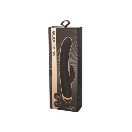 Vibrator with a clitoral stimulator Waname D-SPLASH Thunder, black color, 24.2 cm-3