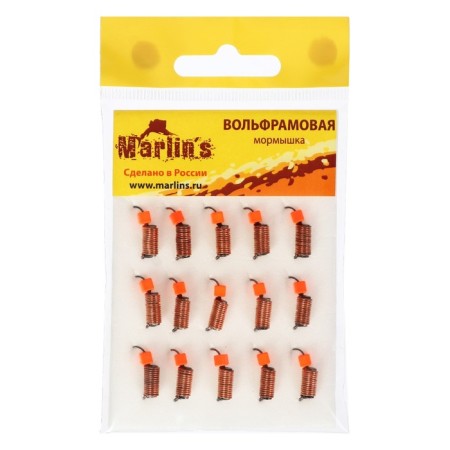 Mormyshka Wolfram Marlin’s Curs, 3 mm, 1.5 g, copper + cube red UV, 15 pcs.-1