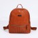 Women's backpack made of artificial leather with zipper, 1 pocket, redhead red