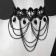 Choker "mistress" openwork and chains, black color, 30cm