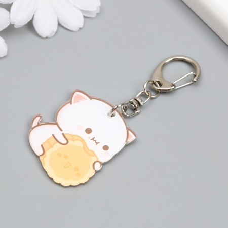 Acryl keychain "Kitten with a cracker" 4x3.4 cm-1
