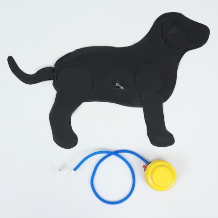 Set: an inflatable mannequin 80 x 56 x 29 cm (black), with a foot pump (mix)-4