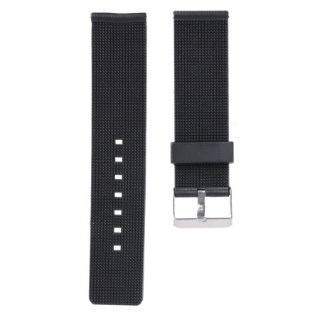 22 mm watch strap, silicone, L-22 cm, black-1