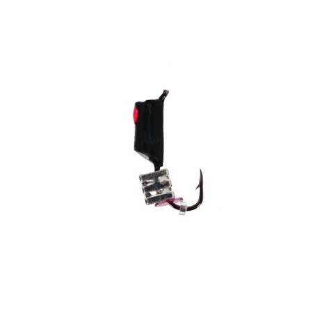 Mormyshka column black, red eye + tetro cube silver, weight 0.9 g-1