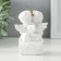 Polystone souvenir "Snow -white angels on a log - heart and key" 7.5x7x10.5 cm