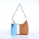 Baget bag with zipper, white/brown color