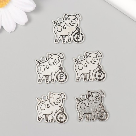 Decor Metal for creativity "Picky with ruble" 2.4x2.5 cm-2