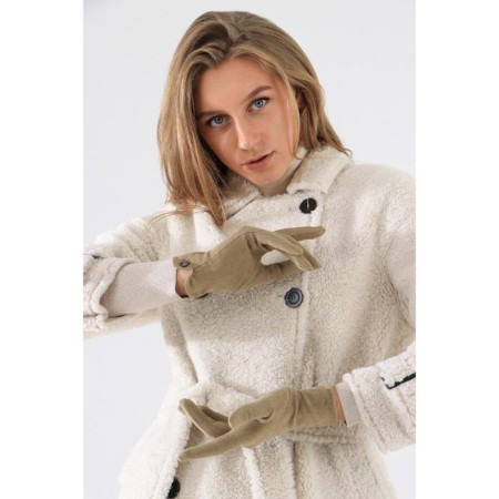 Gloves are female, dimensionless, without insulation, beige color-1