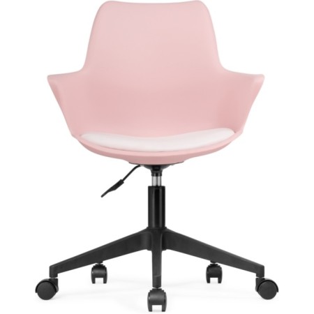 Computer chair Tulin plastic/eco -leather, black/pink/white 60x60x83 cm-1