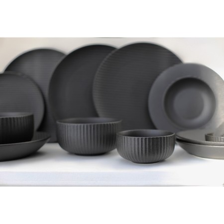 Porcelain plate for pasta Magistro line, 250 ml, d = 21.2 cm, black color-6