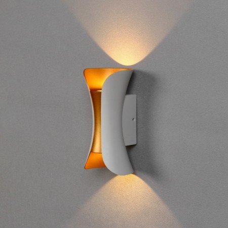 Facade lamp “Elegant”, FSD-035, 10 W, 3000K, 1 Ray, IP65, 220V, plast., White-gold. 10084-1