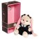 Soft toy "Bunny Lin", in a fashionable black dress with a white collar ", 25 cm