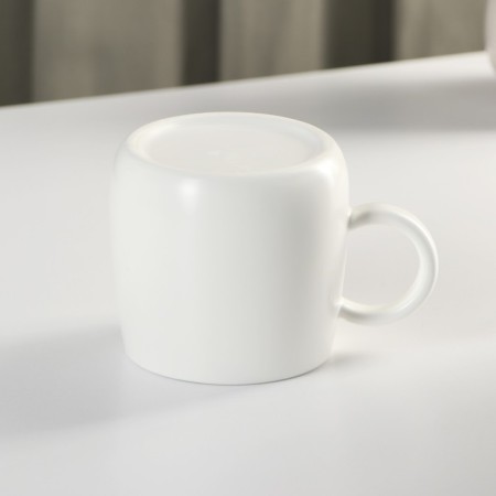 Ceramic mug with a lid and a spoon "Angel", 350 ml, white color-3