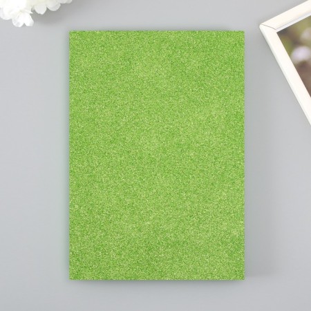 Foamiran glitter 2 mm, 20x30 cm, light green