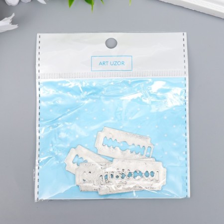 Decor metal for creativity "Blade" silver 6880 3.8x1.9 cm-3