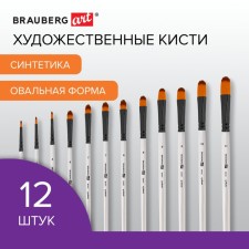 System of Synthetics 12 pieces, Brauberg Art Classic, oval No. 3, 4, 6, 7, 8, 9, 10, 11