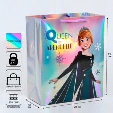 Gift package, 25x21x10 cm, holography, packaging, cold heart