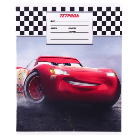 Notebook in a large cage 12 sheets, 5 types of mix, cover covering cardboard, cars-7
