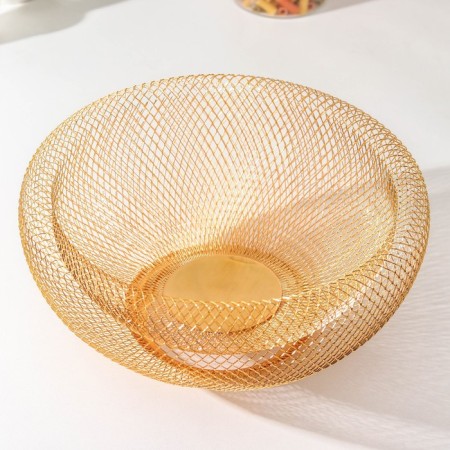 Fruit vase "plexus", 30 × 30 × 13, the color of the gold-2