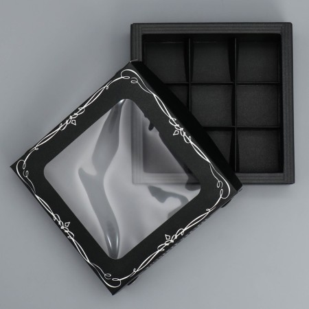 Box for sweets, confectionery packaging, 9 cells, “The best in the world”, 14.7 x 14.7 x 3.5 cm-2
