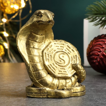 Figure "Snake Yin-Yang" Old Gold, 6x5x4cm-1