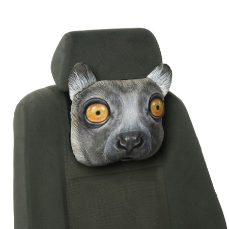 Pillow on the headrest Matech Animals Line, Lemur, 30 x 25 x 10 cm, gray-5