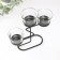 Summary metal, glass for 3 candles "Curve line" D = 2-5 cm black 16x6x18.5 cm