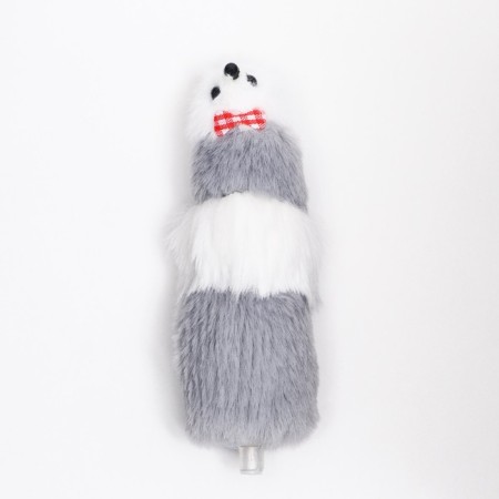 Mouse made of artificial fur, up to 13 cm, gray-1