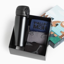 Gift set of thermos and socks 3 pairs of KAFTAN 