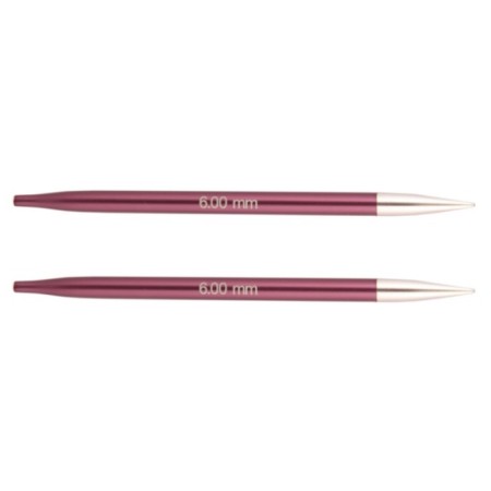 The knitting needles are removable shortened Zing KnitPro, for a cable 20 cm/6.00 mm 47527