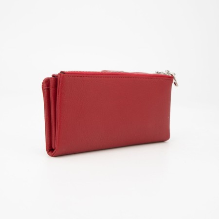 Women's wallet on a magnet, burgundy color-1