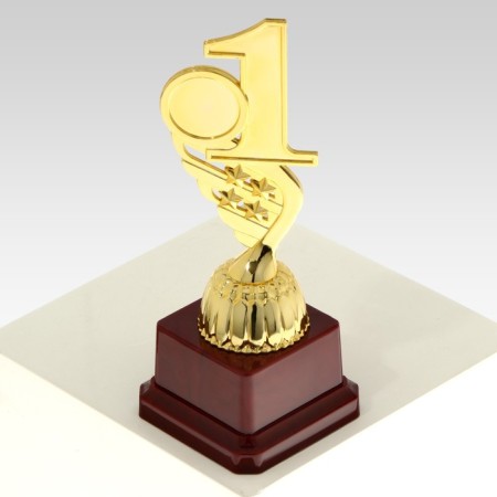 The 1st Place Cup, award figure, gold, plastic stand, 16.8 × 6.2 × 6.4 cm.-7