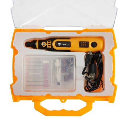Battery Graver DEKO DKRT3.6-LI SET, 3.6 V, 24 accessories, tsangi 1.6/2.4 mm, case-1