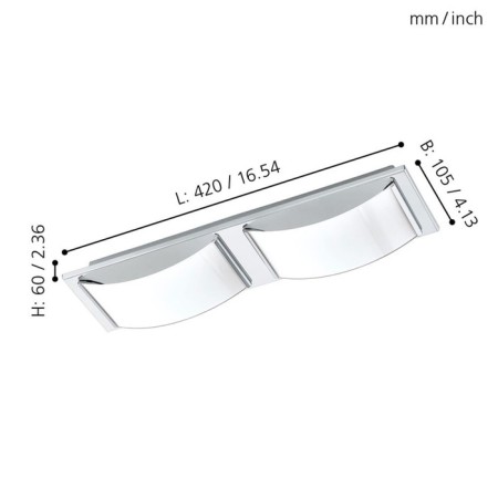 Lamp WASAO 1, 2x5.4W LED, 3000K, 1020LM, chromium color-1