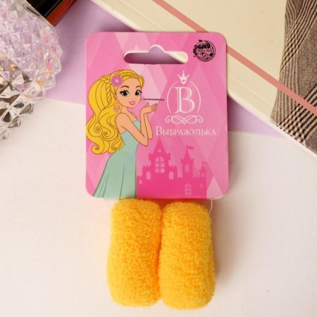 Hair elastic band "Mahrushka" (set 2 pcs) 3 cm, mix