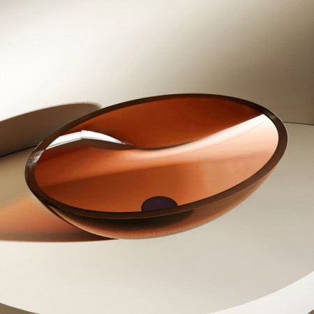ABBER KRISTALL AT2802OPAL sink, invoice, 500x350x150 mm, brown