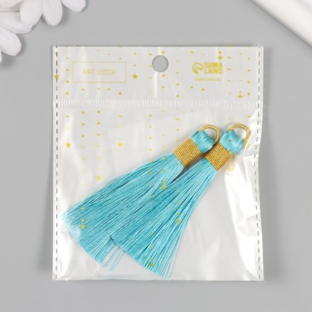 Decor for creativity textiles "Brush. Olivia" Blue set 2 pcs 8x1.2 cm-3