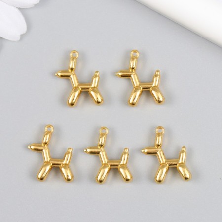 Decor for creativity Metal "I Infant Ball - Dog" Gold 1.8x2 cm-2