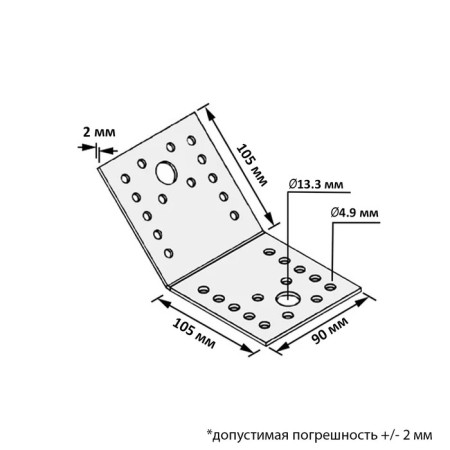 Fixing corner under 135 KUS-105x105x90, in units. 50 pcs.-1