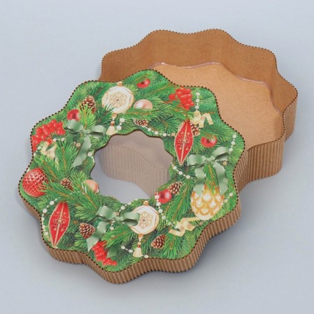 Gift Gift "Wreath", 21 x 22 x 5 cm, new year-4