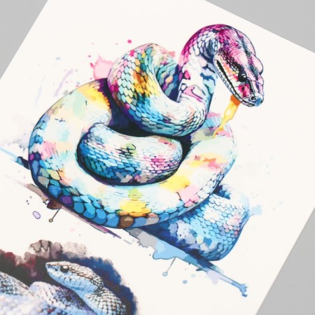 Tattoo on the body "Multi -colored snake" 10x15 cm-2