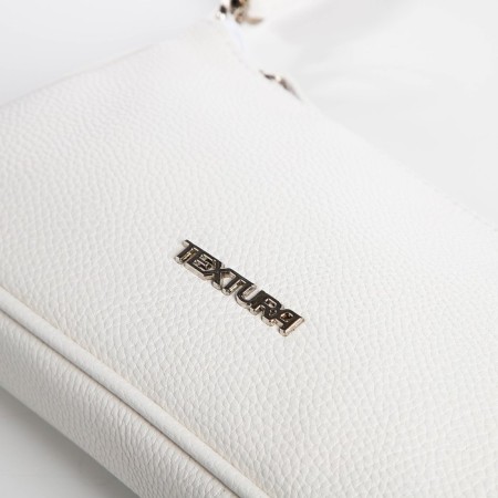 Female bag Textura, baguette, small size, white color-5