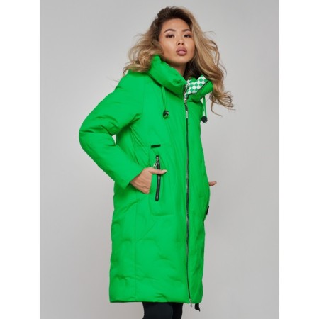Coat insulated winter female, size 42, green color-17
