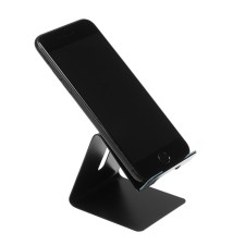 A phone stand, with a connector for the wire, metal, black