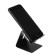 A phone stand, with a connector for the wire, metal, black