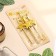Set of candles for the cake, 4 pcs "Brilling stars", golden