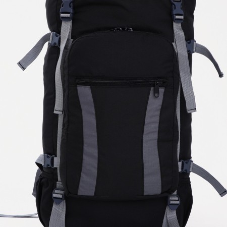 Tourist backpack, TAIF, 80 l, cord department, outer pocket, 2 side nets, black/gray color-6