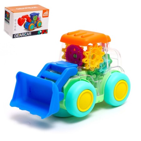 Excavator "gears", light and sound, works from batteries, color mix